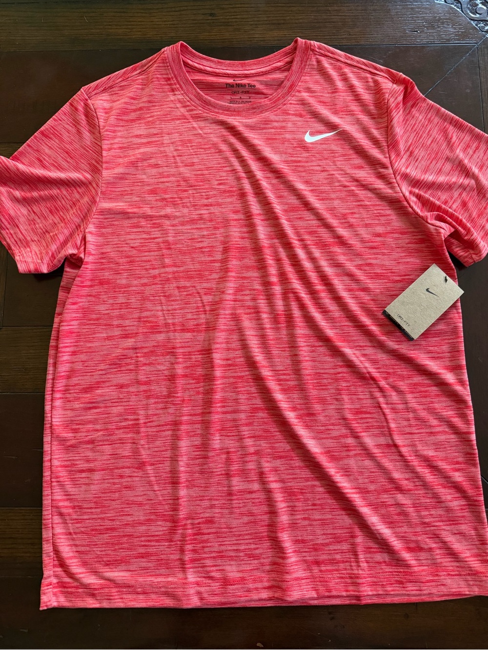 NWT Nike Dri-FIT Heathered Red Athletic Tee - Picture 2 of 5